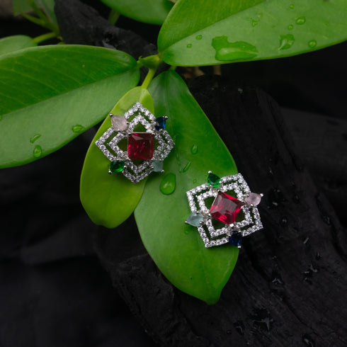 Royal Gemstone Dazzle Earrings - D58